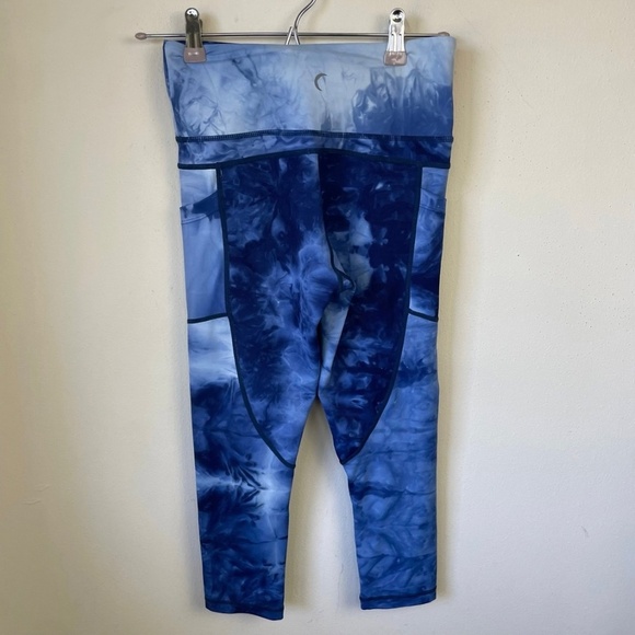 Zyia Active Light N Tight Hi-Rise Capri Leggings Navy Hendrix Tie Dye - Picture 6 of 11